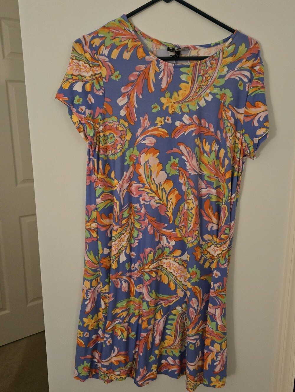 Allison Brittney Lavender Paisley Shift with Multicolor Accents